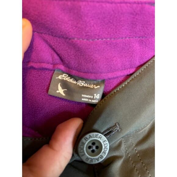 Eddie Bauer Pants Women's Size 14 Fleece Lined‎ Outdoor Cargo Gray - Picture 3 of 4